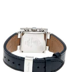 Christian Dior Black Stainless Steel Leather Diamond Riva D81-101 Women's Wristwatch 31mm