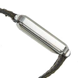 Pre Owned Christian Dior Grey Stainless Steel Leather Vintage 22699 Women's Wristwatch 22 mm