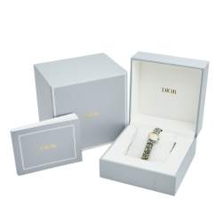 Dior Yellow Mother of Pearl Stainless Steel Diamond Fabric CD040110-J Women's Wristwatch 19 mm