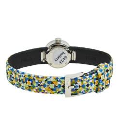 Dior Yellow Mother of Pearl Stainless Steel Diamond Fabric CD040110-J Women's Wristwatch 19 mm