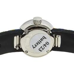 Dior Yellow Mother of Pearl Stainless Steel Diamond Fabric CD040110-J Women's Wristwatch 19 mm
