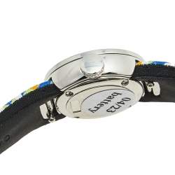 Dior Yellow Mother of Pearl Stainless Steel Diamond Fabric CD040110-J Women's Wristwatch 19 mm