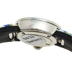 Dior Yellow Mother of Pearl Stainless Steel Diamond Fabric CD040110-J Women's Wristwatch 19 mm