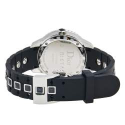 Dior Black Stainless Steel Rubber Diamond Christal CD113115R001 Women's Wristwatch 33 mm