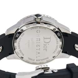 Dior Black Stainless Steel Rubber Diamond Christal CD113115R001 Women's Wristwatch 33 mm