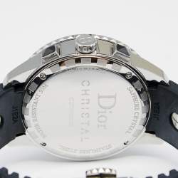 Dior Black Stainless Steel Rubber Diamond Christal CD11431E Women's Wristwatch 38 mm