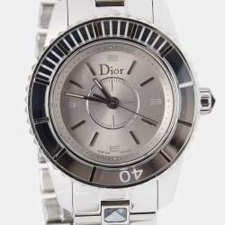 Dior Grey Stainless Steel Christal CD112114 Women's Wristwatch 28 mm