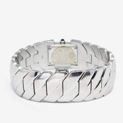 Pre Owned Christian Dior Blue Mother of Pearl Stainless Steel D72-100 Art Deco Women's Wristwatch 14 mm