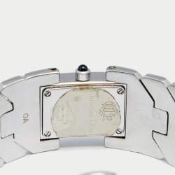 Pre Owned Christian Dior Blue Mother of Pearl Stainless Steel D72-100 Art Deco Women's Wristwatch 14 mm