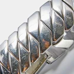 Pre Owned Christian Dior Blue Mother of Pearl Stainless Steel D72-100 Art Deco Women's Wristwatch 14 mm