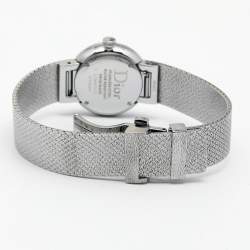 Dior White Mother of Pearl Stainless Steel Diamonds La D De Dior Satine CD047112M001 Women's Wristwatch 25 mm