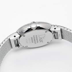 Dior White Mother of Pearl Stainless Steel Diamonds La D De Dior Satine CD047112M001 Women's Wristwatch 25 mm