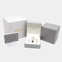 Dior White Mother of Pearl Stainless Steel Diamonds La D De Dior Satine CD047112M001 Women's Wristwatch 25 mm