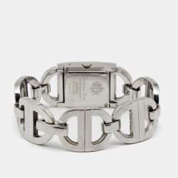 Pre Owned Christian Dior Mother of Pearl Stainless Steel Diamond Malice D78-1091 Women's Wristwatch 19 mm