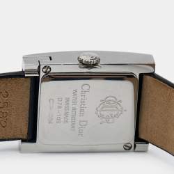 Dior Black Stainless Steel Leather Malice D78-109 Women's Wristwatch 19 mm