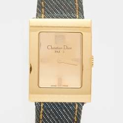 Christian Dior Champagne Gold Plated Stainless Steel Malice D78-5015 Women's Wristwatch 19 mm 