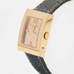 Christian Dior Champagne Gold Plated Stainless Steel Malice D78-5015 Women's Wristwatch 19 mm 