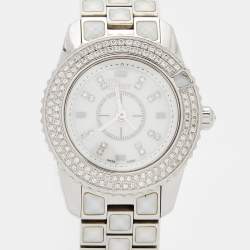 Dior White Diamond  Stainless Steel Christal CD112118 Women's Wristwatch 28 mm