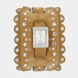 Dior Silver Stainless Steel Suede Malice D78-109 Women's Wristwatch 19 mm