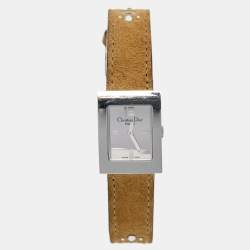 Dior Silver Stainless Steel Suede Malice D78-109 Women's Wristwatch 19 mm