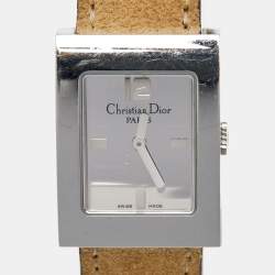Dior Silver Stainless Steel Suede Malice D78-109 Women's Wristwatch 19 mm