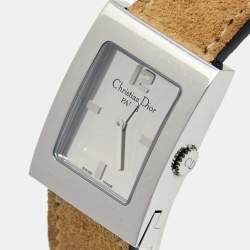 Dior Silver Stainless Steel Suede Malice D78-109 Women's Wristwatch 19 mm