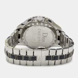 Pre Owned Dior Black Stainless Steel Diamond Christal CD11431E Women's Wristwatch 38 mm
