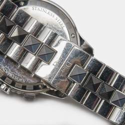 Pre Owned Dior Black Stainless Steel Diamond Christal CD11431E Women's Wristwatch 38 mm
