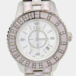 Dior Mother of Pearl Diamond Stainless Steel Christal CD113110M002 Women's Wristwatch 33 mm 