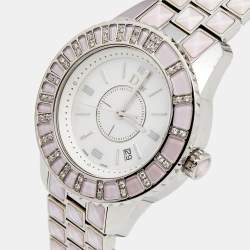 Dior Mother of Pearl Diamond Stainless Steel Christal CD113110M002 Women's Wristwatch 33 mm 