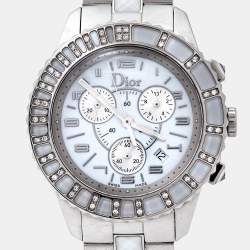 Dior White Stainless Steel Diamond Christal CD114311M001 Women's Wristwatch 38 mm