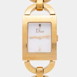 Dior White Gold Plated Stainless Steel Malice D78-159 Women's Wristwatch 19 mm