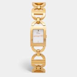 Dior White Gold Plated Stainless Steel Malice D78-159 Women's Wristwatch 19 mm