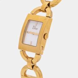 Dior White Gold Plated Stainless Steel Malice D78-159 Women's Wristwatch 19 mm