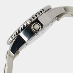Dior White Stainless Steel Rubber Diamonds Christal CD112113R001 Women's Wristwatch 28 mm