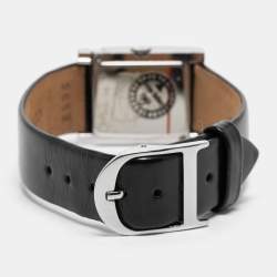 Pre Owned Christian Dior Black Stainless Steel Leather Malice D78-109 Women's Wristwatch 19 mm 
