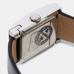 Pre Owned Christian Dior Black Stainless Steel Leather Malice D78-109 Women's Wristwatch 19 mm 