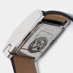 Pre Owned Christian Dior Black Stainless Steel Leather Malice D78-109 Women's Wristwatch 19 mm 