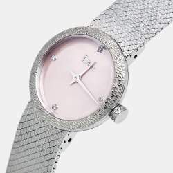 Dior Pink Mother of Pearl Stainless Steel Diamond La D De Dior Satine CD047112M002 Women's Wristwatch 25 mm
