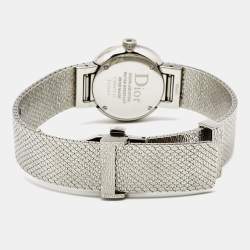 Dior Pink Mother of Pearl Stainless Steel Diamond La D De Dior Satine CD047112M002 Women's Wristwatch 25 mm