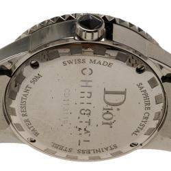 Dior Black Stainless Steel Diamond Christal Women's Wristwatch 33 mm