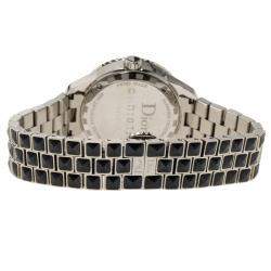 Dior Black Stainless Steel Diamond Christal Women's Wristwatch 33 mm