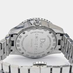 Pre Owned Dior Grey Stainless Steel Christal CD112115M001 Women's Wristwatch 29 mm