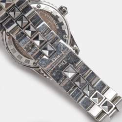 Pre Owned Dior Grey Stainless Steel Christal CD112115M001 Women's Wristwatch 29 mm