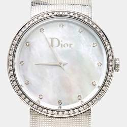 Dior Mother of Pearl Diamond Stainless Steel La D De Dior CD042111M002 Women's Wristwatch 33 mm