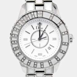 Dior White Diamonds Stainless Steel Christal CD113112M002 Women's Wristwatch 33 mm