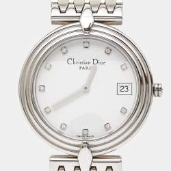 مملوكة مسبقًا Christian Dior White Stainless Steel D69-100 Women's Wristwatch 32 mm