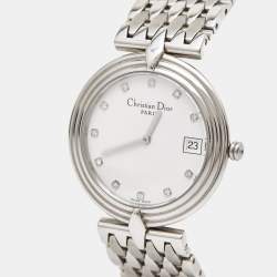 مملوكة مسبقًا Christian Dior White Stainless Steel D69-100 Women's Wristwatch 32 mm