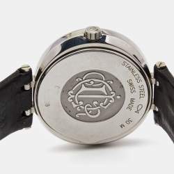 Christian Dior Black Stainless Steel Leather D75-100 Women's Wristwatch 35 mm 