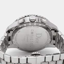 Dior White Stainless Steel Diamonds Christal CD114311 Women's Wristwatch 38 mm